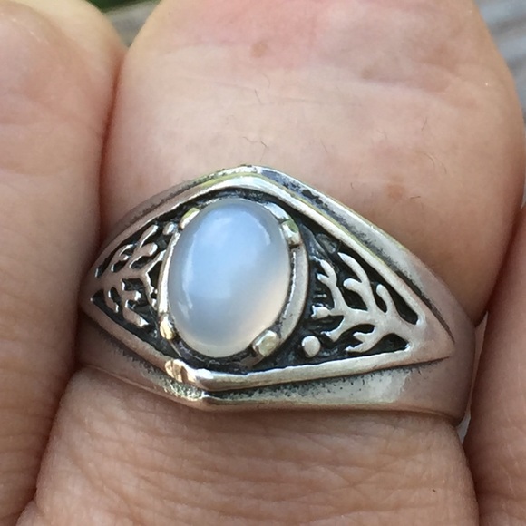 Celtic Tree of Life Ring .925 Sterling Silver w/ Genuine Moonstone gemstone USA - Picture 6 of 8